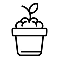 Poster - Garden grow plant pot icon. Outline garden grow plant pot vector icon for web design isolated on white background