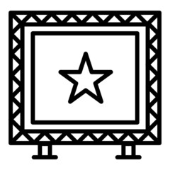 Poster - Big screen outdoor advertising icon. Outline big screen outdoor advertising vector icon for web design isolated on white background