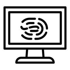 Poster - Forensic laboratory fingerprint icon. Outline forensic laboratory fingerprint vector icon for web design isolated on white background