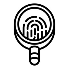 Poster - Forensic laboratory magnifier icon. Outline forensic laboratory magnifier vector icon for web design isolated on white background