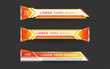 Wall Mural - set collection vector of broadcast news lower thirds template layout design banner for bar headline 