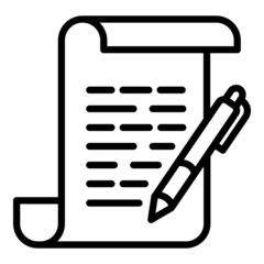 Poster - Courthouse document icon. Outline courthouse document vector icon for web design isolated on white background