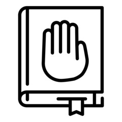 Poster - Courthouse book icon. Outline courthouse book vector icon for web design isolated on white background