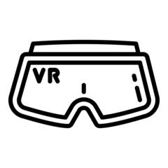 Poster - Vr game glasses icon. Outline vr game glasses vector icon for web design isolated on white background