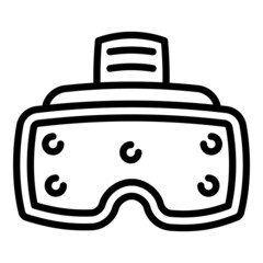 Poster - Simulation game goggles icon. Outline simulation game goggles vector icon for web design isolated on white background