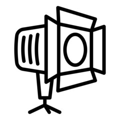 Poster - Camera studio spotlight icon. Outline camera studio spotlight vector icon for web design isolated on white background
