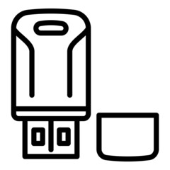 Poster - Photo usb flash card icon. Outline photo usb flash card vector icon for web design isolated on white background