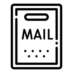 Poster - Mail box icon. Outline mail box vector icon for web design isolated on white background