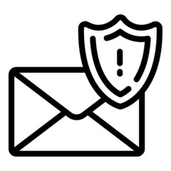 Poster - Secured mail icon. Outline secured mail vector icon for web design isolated on white background