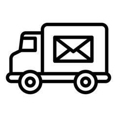 Poster - Post truck icon. Outline post truck vector icon for web design isolated on white background