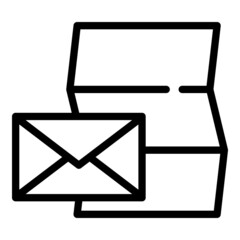 Poster - Parcel letter icon. Outline parcel letter vector icon for web design isolated on white background