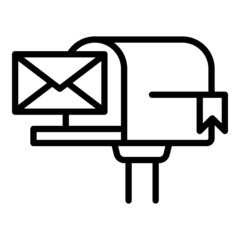 Poster - House mailbox icon. Outline house mailbox vector icon for web design isolated on white background