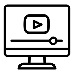 Poster - Interactive learning video icon. Outline interactive learning video vector icon for web design isolated on white background