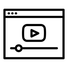 Poster - Interactive learning video online icon. Outline interactive learning video online vector icon for web design isolated on white background