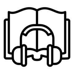 Poster - Audio book icon. Outline audio book vector icon for web design isolated on white background
