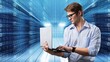 © BillionPhotos.com - Man works in datacenter.