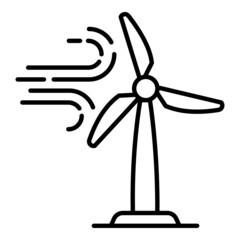 Poster - Eco wind turbine icon. Outline eco wind turbine vector icon for web design isolated on white background
