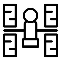 Poster - Space station icon. Outline space station vector icon for web design isolated on white background