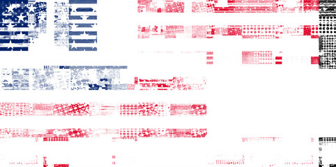 Poster - american flag with screen glitch effect.