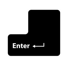Aufkleber - enter button on white background. enter sign. enter keyboard key button. flat style.