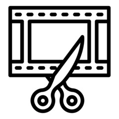 Poster - Edit movie icon. Outline Edit movie vector icon for web design isolated on white background
