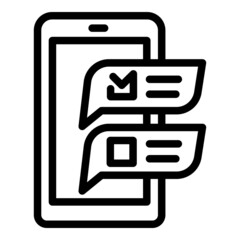 Poster - Phone online vote icon. Outline Phone online vote vector icon for web design isolated on white background