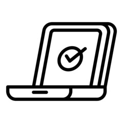 Poster - Done online vote icon. Outline Done online vote vector icon for web design isolated on white background