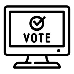 Poster - Social online vote icon. Outline Social online vote vector icon for web design isolated on white background