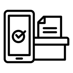 Poster - Electronic online vote icon. Outline Electronic online vote vector icon for web design isolated on white background