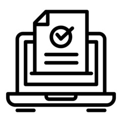 Poster - Internet online vote icon. Outline Internet online vote vector icon for web design isolated on white background