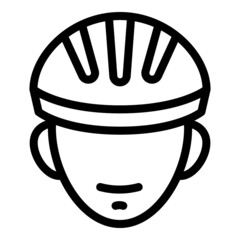Poster - Cyclist with helmet icon. Outline Cyclist with helmet vector icon for web design isolated on white background