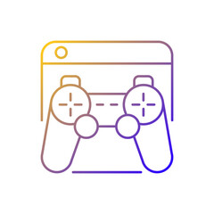 Poster - Game platforms gradient linear vector icon. Playing video games. Desktop application. Two-dimensional graphics. Thin line color symbols. Modern style pictogram. Vector isolated outline drawing