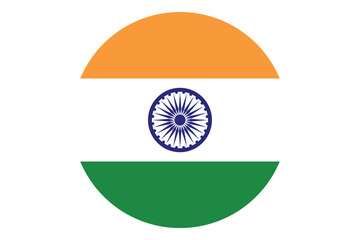 circle flag vector of india on white background.