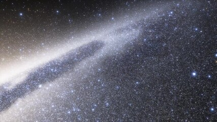 Wall Mural - Spaceship travelling at the speed of light through a galaxy in space. Billions of stars in the Milky Way or Andromeda galaxy