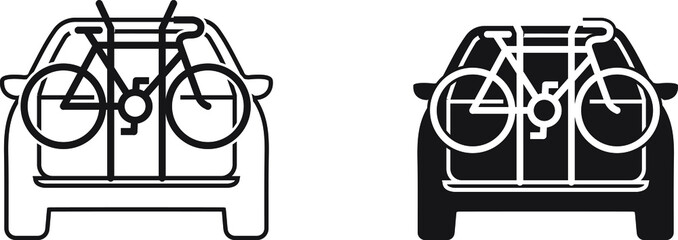 Car and bicycle icon , vector illustration