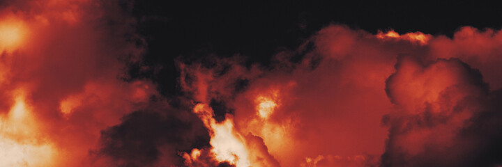 Wall Mural - the red sky background looked like smoke and fire. bomb violent.