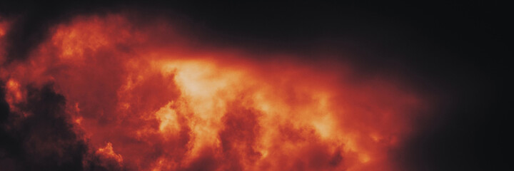 Wall Mural - the red sky background looked like smoke and fire. bomb violent.
