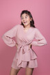 © waranyu - Portrait beautiful young woman in the studio on pink background