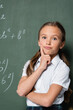 © LIGHTFIELD STUDIOS - thoughtful schoolkid looking at camera near chalkboard in school