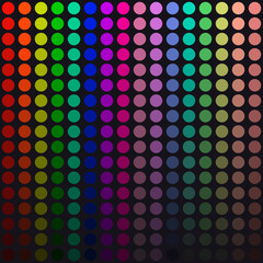 Aufkleber - Rainbow gamma dots. Vector gradiental colors on black background.