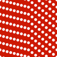 Poster - Red background and white dots. Vector seamless doted wallpaper ornament. Samlple of decor pattern.