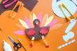 paper craft for kids. DIY Turkey made for thanksgiving day. create art for children