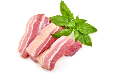 Wall Mural - Pork belly, isolated on white background. High resolution image