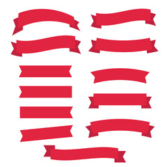 Wall Mural - flat vector ribbons banners flat isolated. ribbons banners