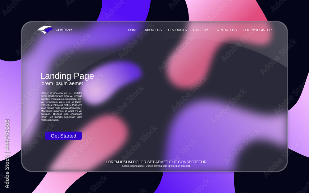 Website landing page vector template. Abstract style background for ...