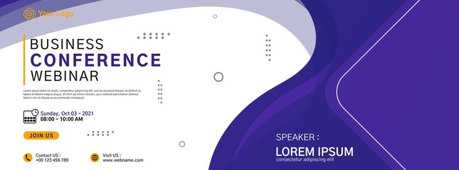 Modern business banner template design for webinar, marketing, online class program, etc
