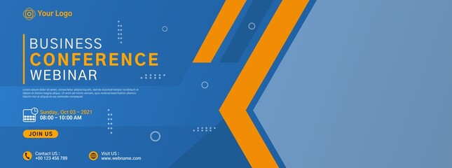 Modern business banner template design for webinar, marketing, online class program, etc