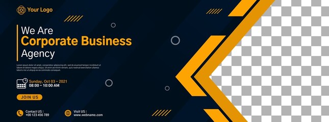 Modern business banner template design for webinar, marketing, online class program, etc