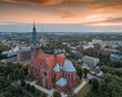 Poland Gliwice = church at sunset