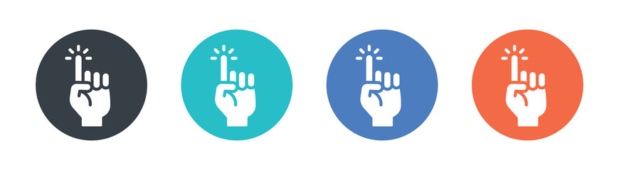 Poster - Forefinger, number 1 gesture. Raising forefinger vector icon